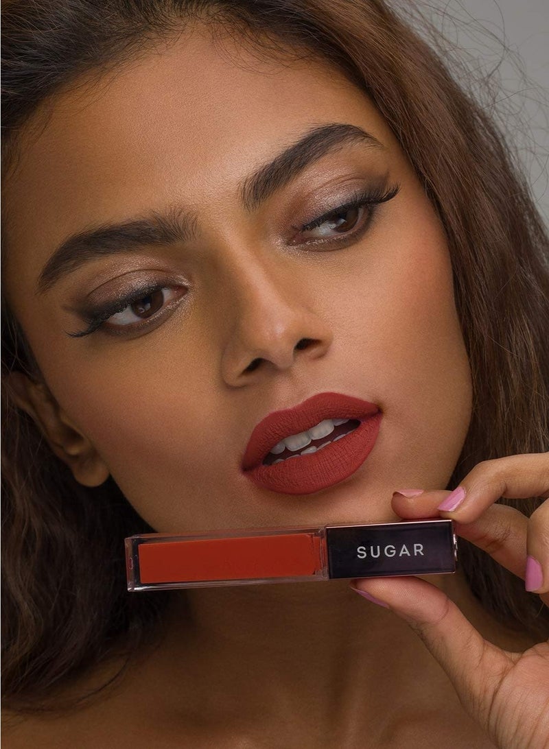SUGAR Cosmetics Mettle Matte Liquid Lipstick For Women | Highly Pigmented | Transferproof & Long Lasting |7Ml - 11 Rigel (Rusty Orange) - Image 2